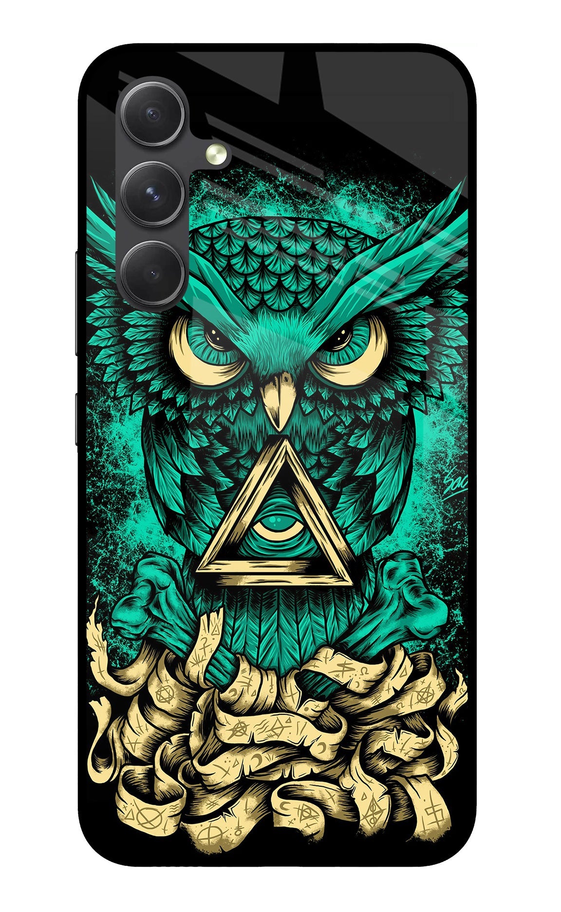 Green Owl Samsung A54 5G Glass Case