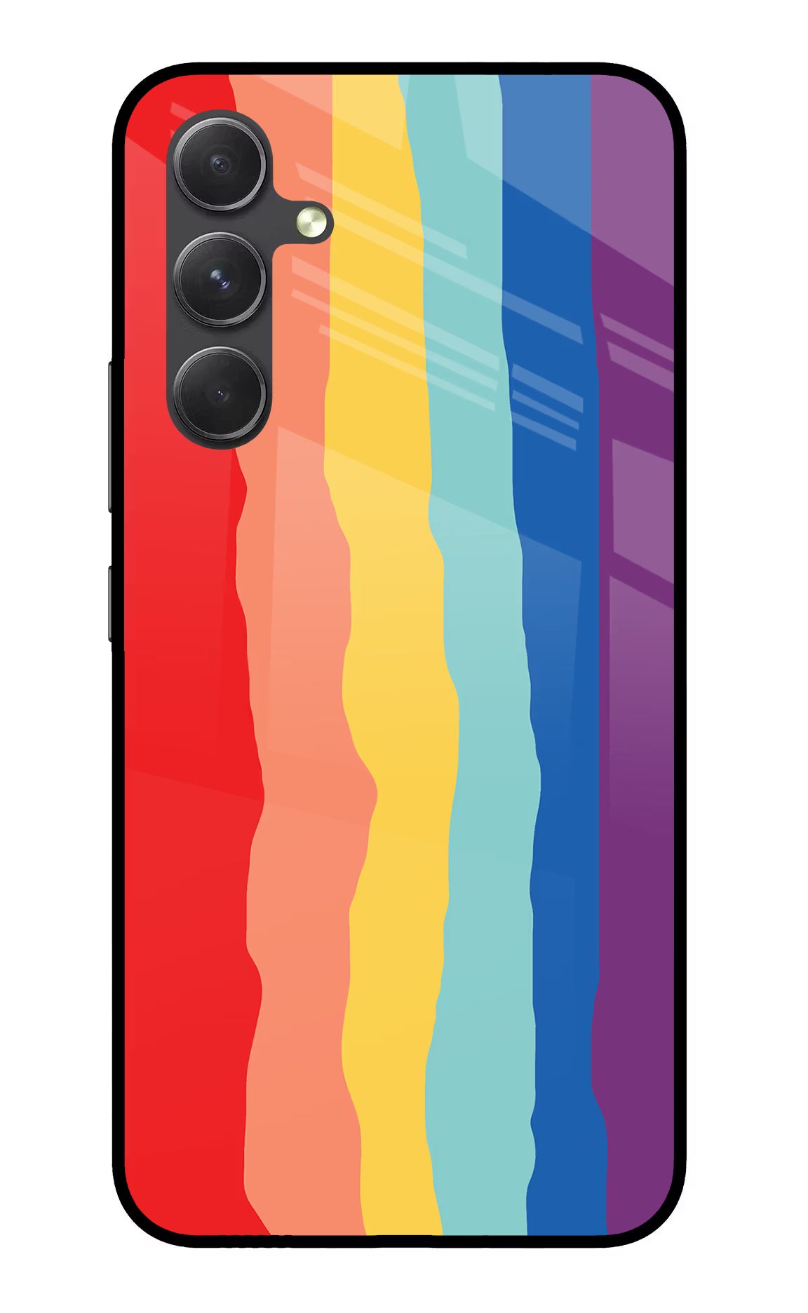 Rainbow Samsung A54 5G Glass Case Back Cover by Casekaro