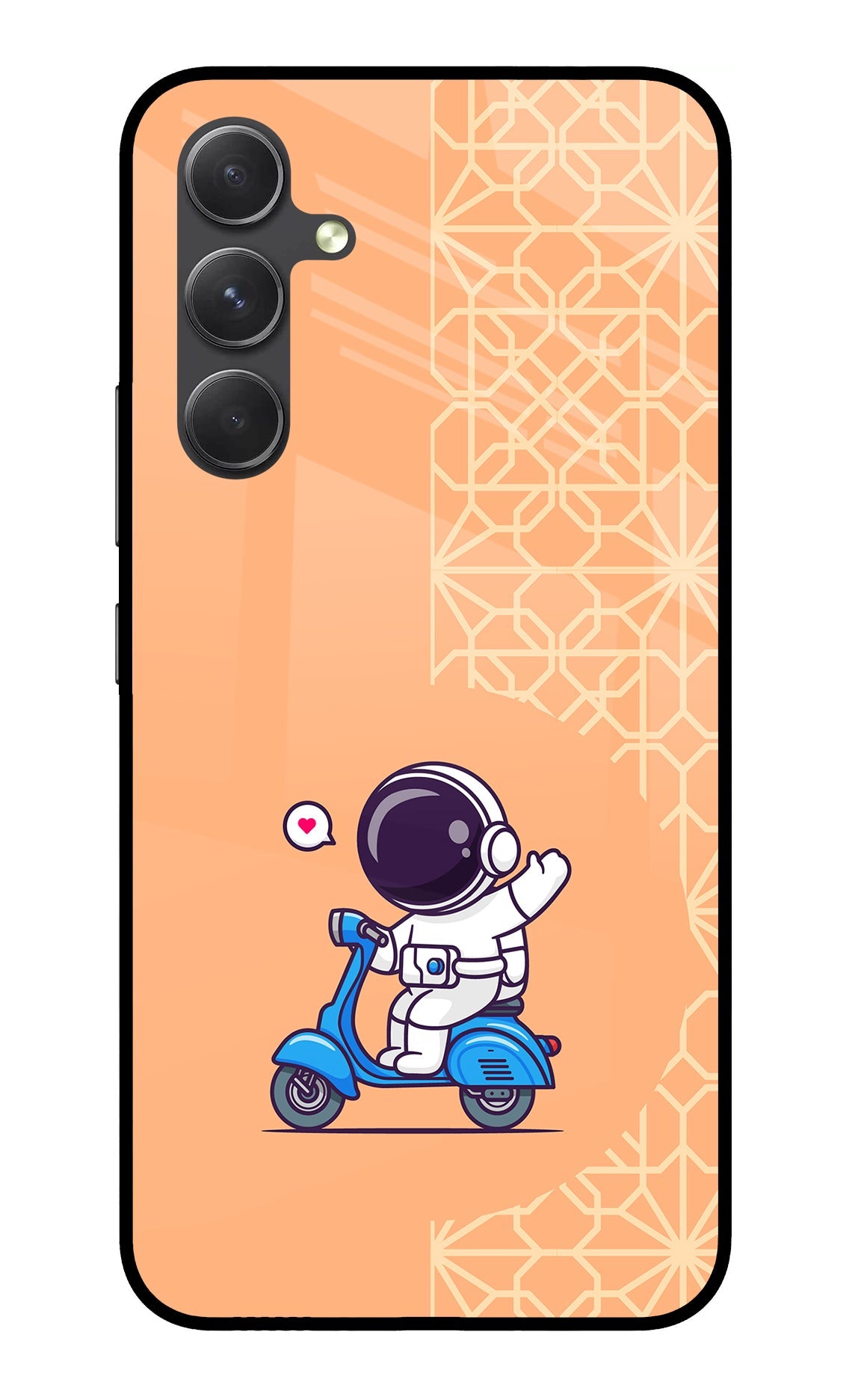 Cute Astronaut Riding Samsung A54 5G Glass Case