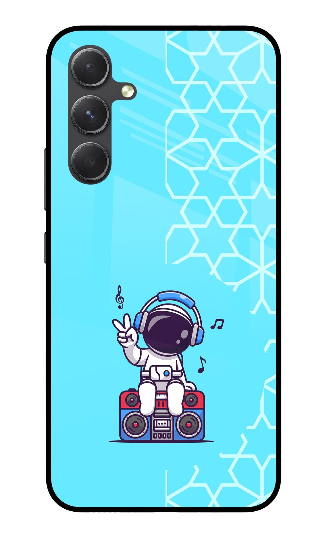 Cute Astronaut Chilling Samsung A54 5G Glass Case