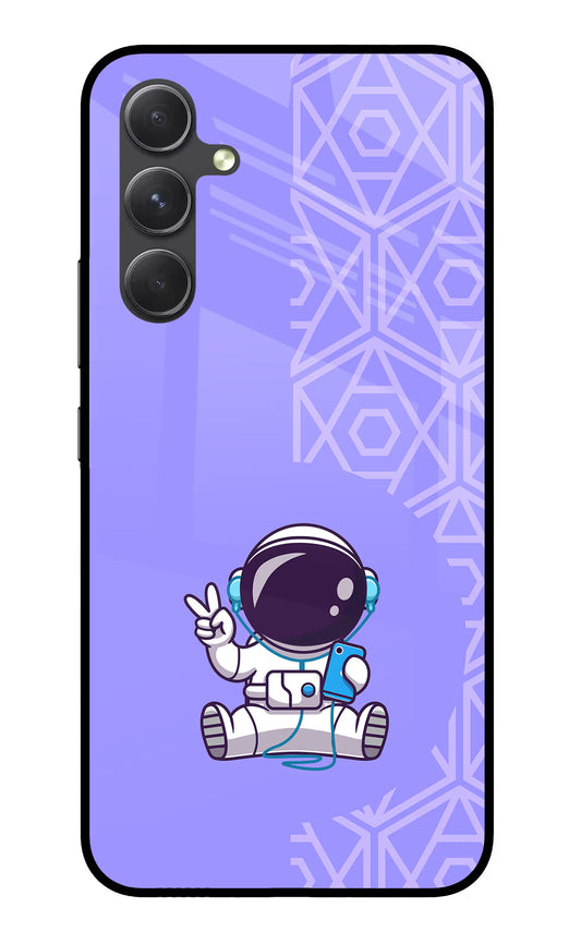 Cute Astronaut Chilling Samsung A54 5G Glass Case