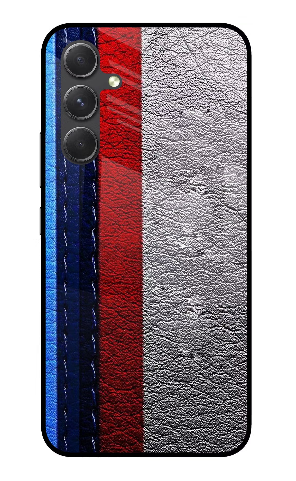BMW Stripes Samsung A54 5G Glass Case Back Cover by Casekaro