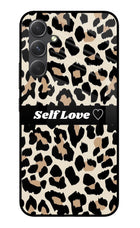 Leopard Print Self Love Samsung A54 5G Glass Case