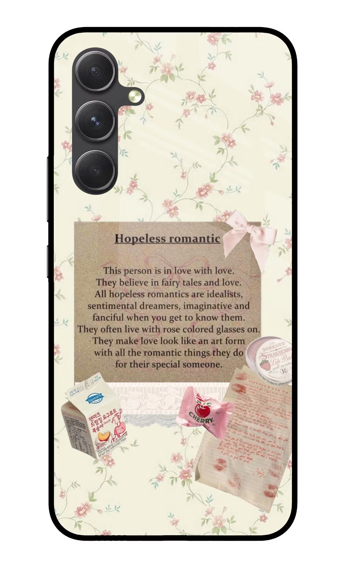 Hopeless Romantic Samsung A54 5G Glass Case Back Cover by Casekaro