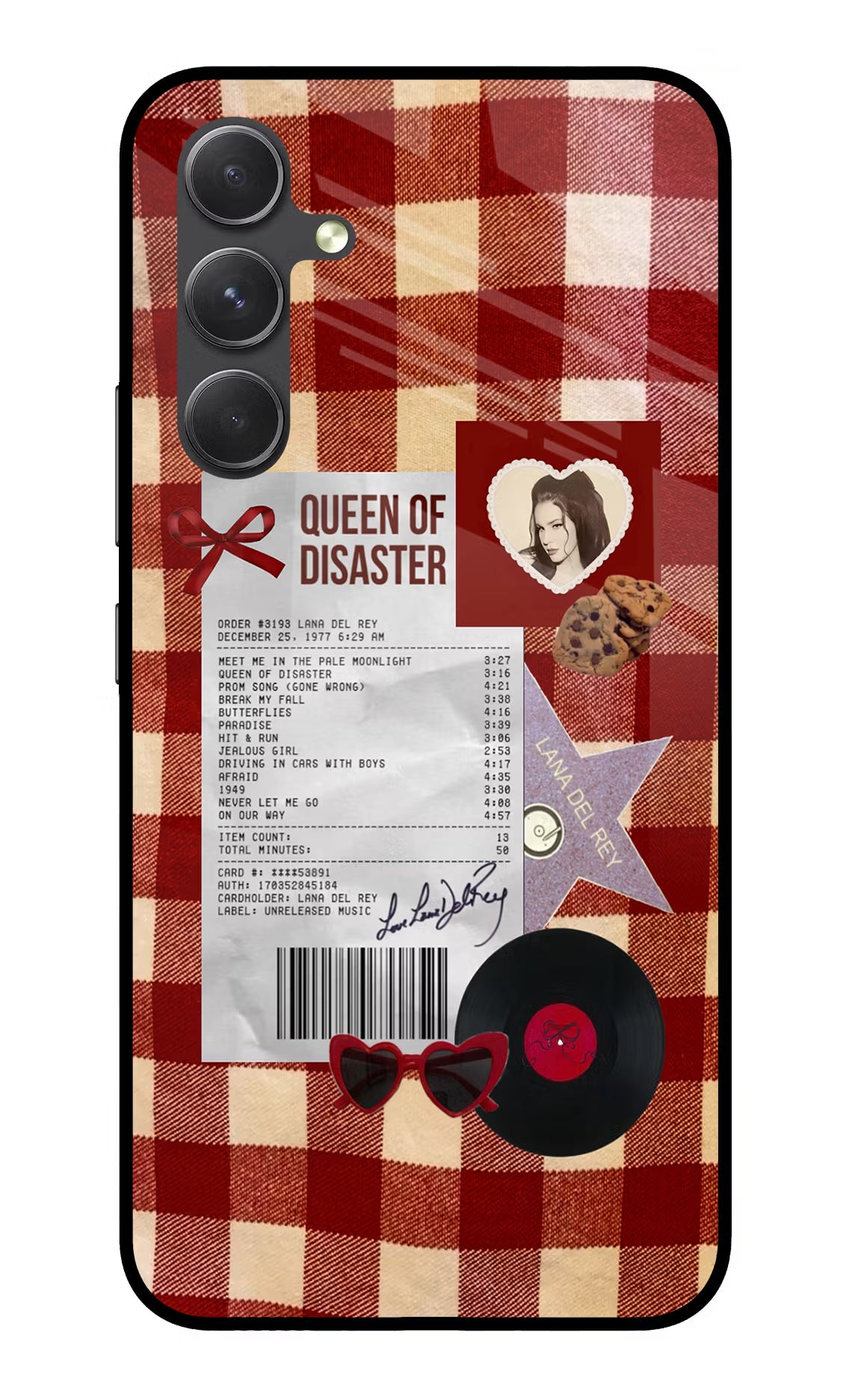Queen of Disaster Samsung A54 5G Glass Case Back Cover by Casekaro