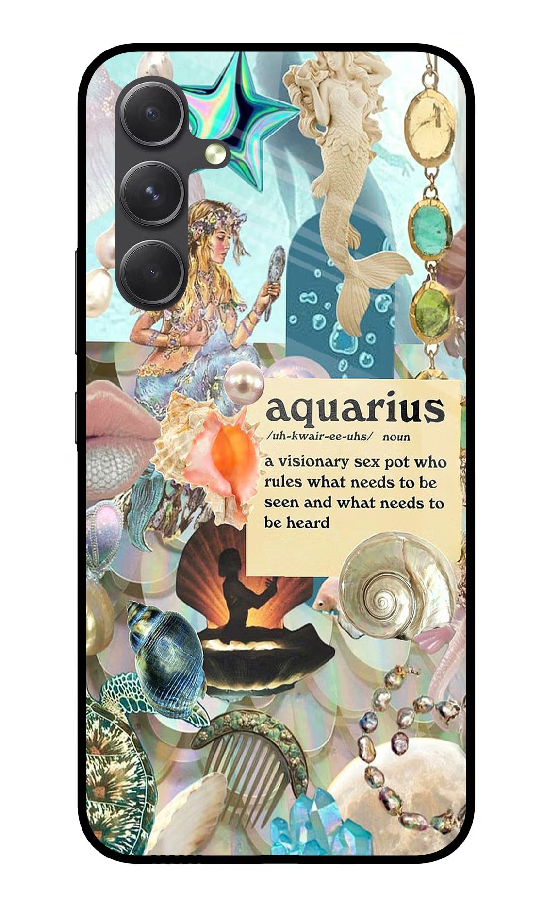 Aquarius Zodiac Samsung A54 5G Glass Case Back Cover by Casekaro