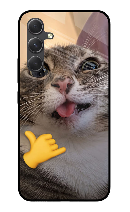 Silly Cat Call Samsung A54 5G Glass Case
