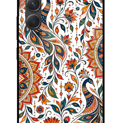 White Mayura Samsung A54 5G Glass Case