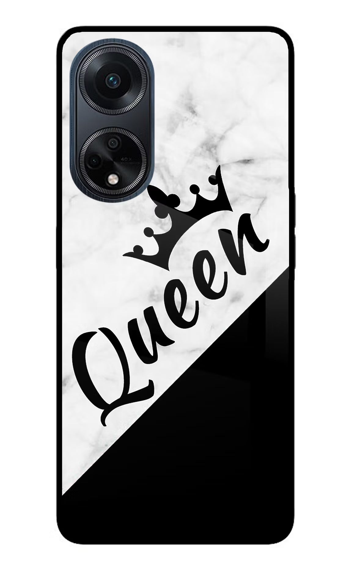 Queen Oppo F23 Glass Case Back Cover by Casekaro