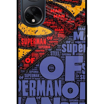 Superman Oppo F23 Glass Case Back Cover by Casekaro