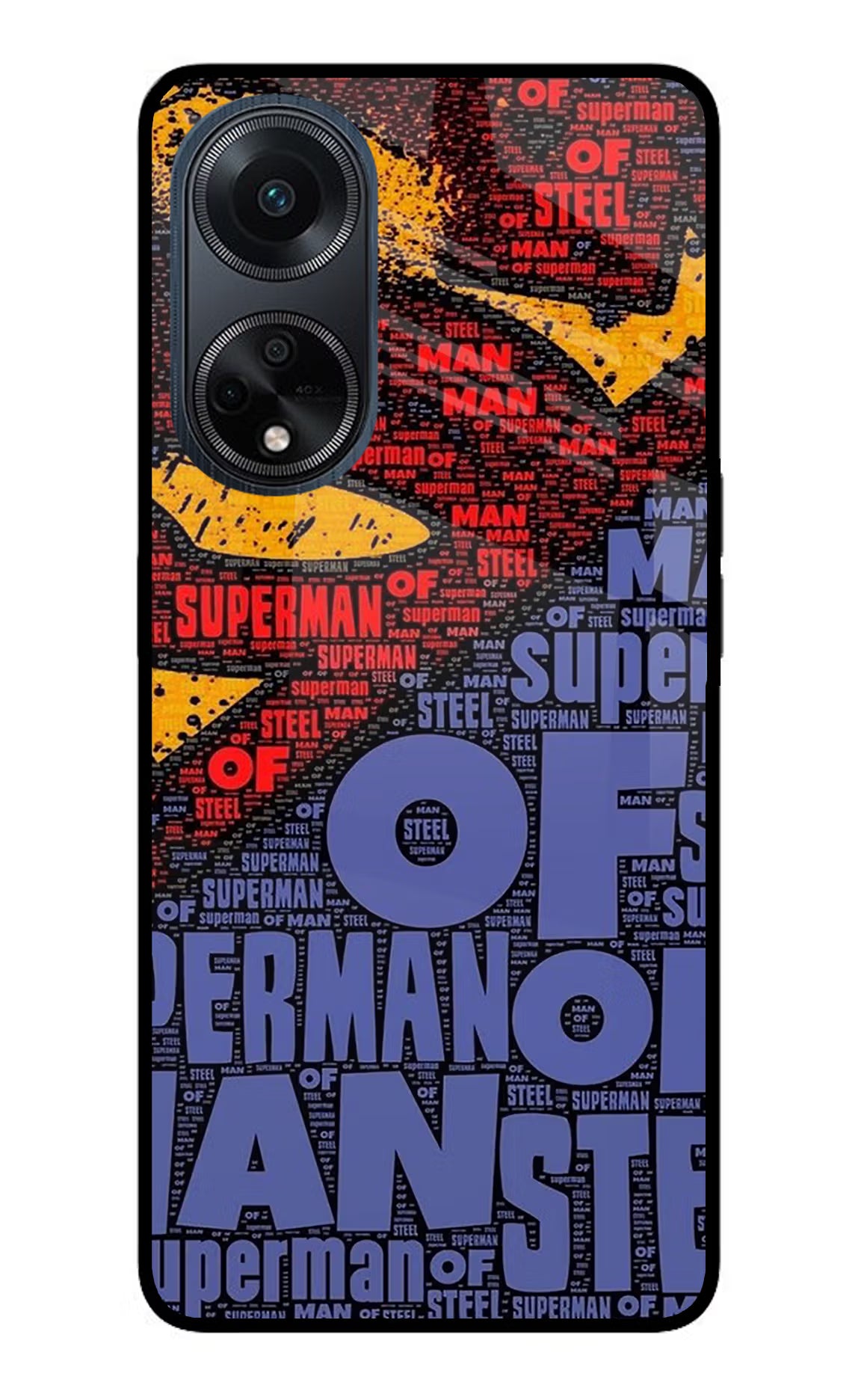 Superman Oppo F23 Glass Case Back Cover by Casekaro