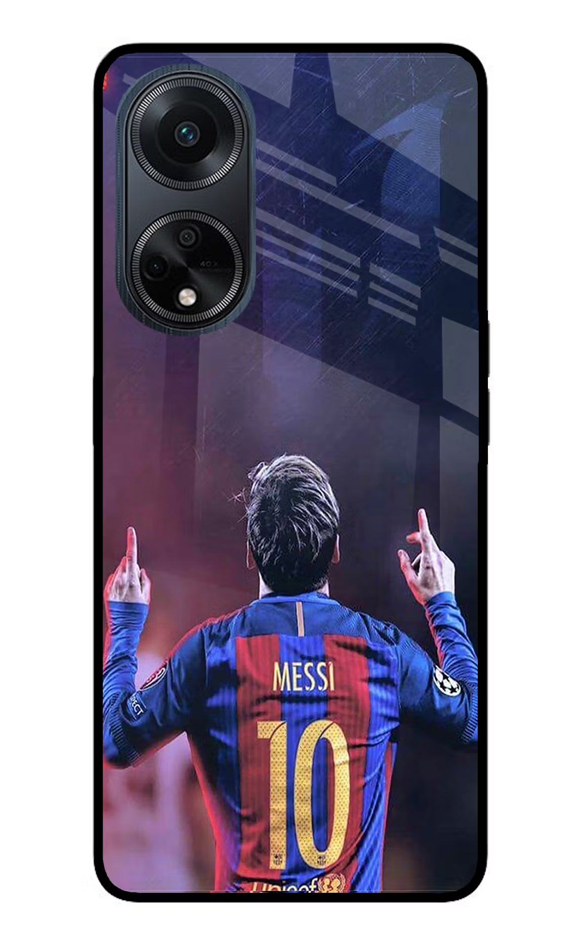 Messi Oppo F23 Glass Case Back Cover by Casekaro