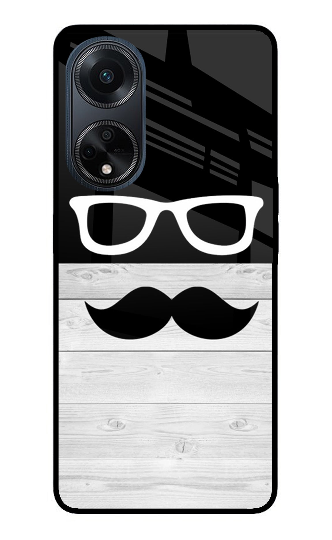 Mustache Oppo F23 Glass Case