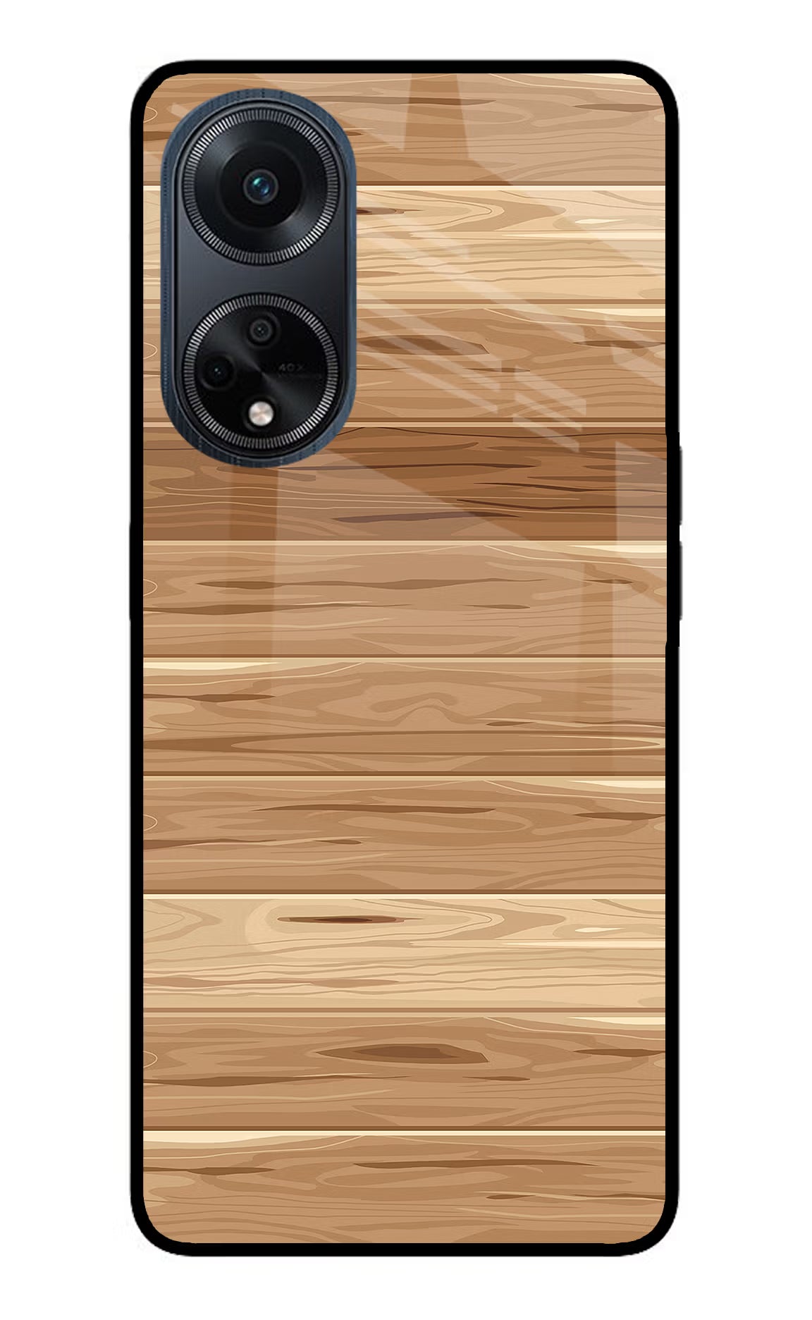 Wooden Vector Oppo F23 Glass Case Back Cover by Casekaro