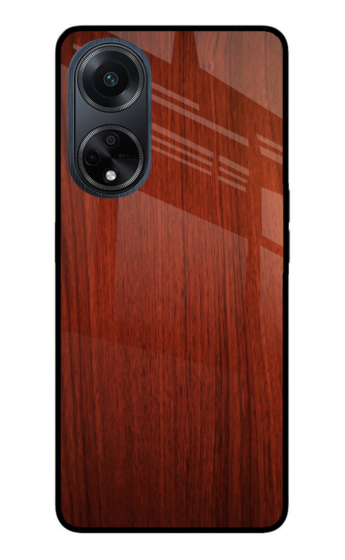 Wooden Plain Pattern Oppo F23 Glass Case
