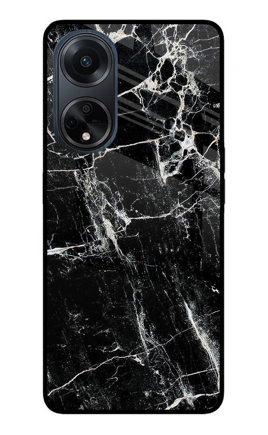 Black Marble Texture Oppo F23 Glass Case