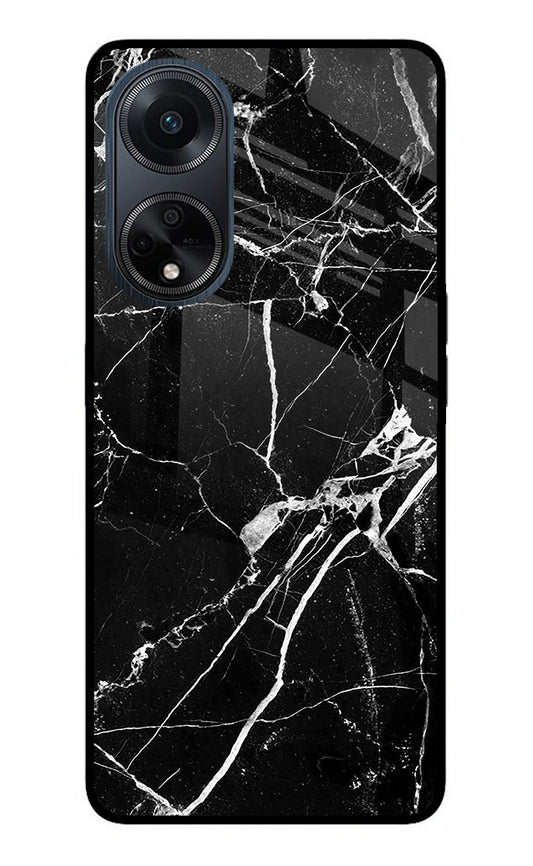 Black Marble Pattern Oppo F23 Glass Case