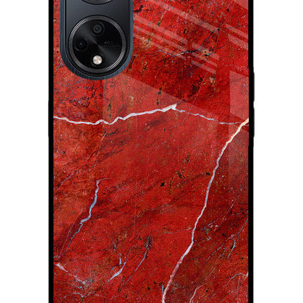 Red Marble Design Oppo F23 Glass Case Back Cover by Casekaro