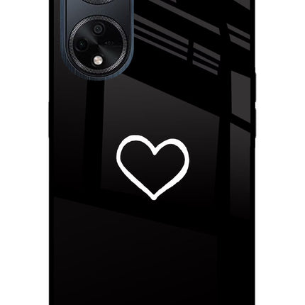 Heart Oppo F23 Glass Case Back Cover by Casekaro