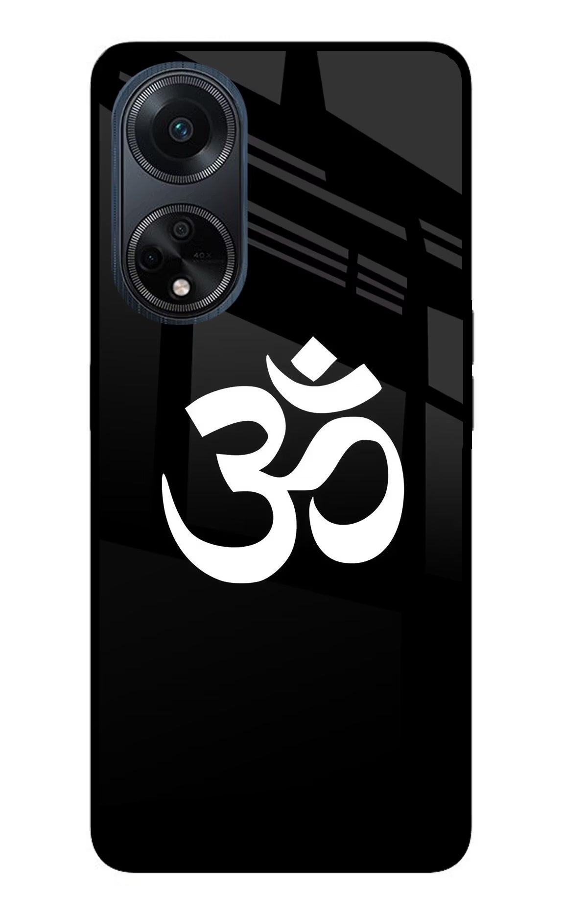 Om Oppo F23 Glass Case Back Cover by Casekaro