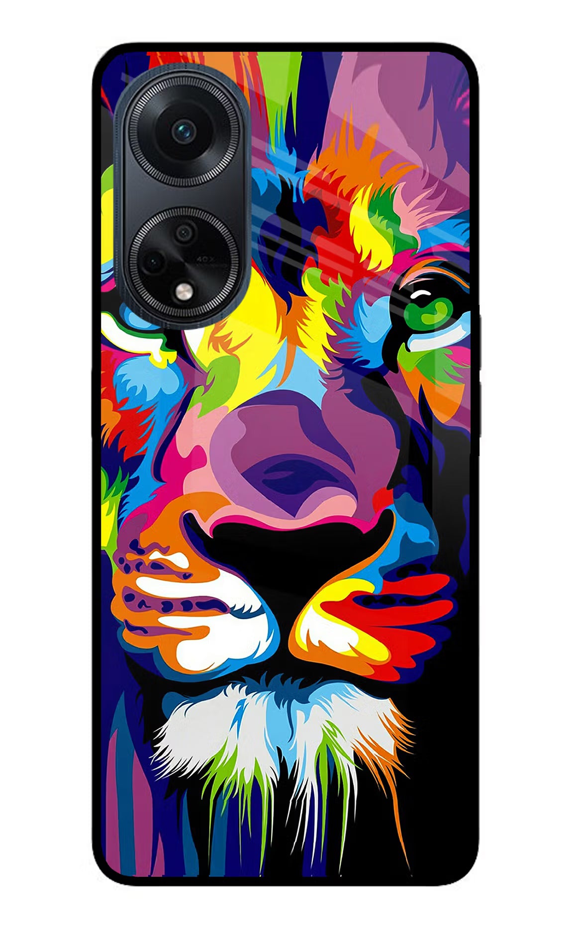 Lion Oppo F23 Glass Case Back Cover by Casekaro