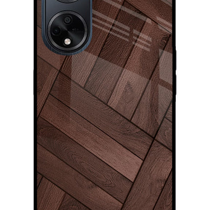 Wooden Texture Design Oppo F23 Glass Case Back Cover by Casekaro
