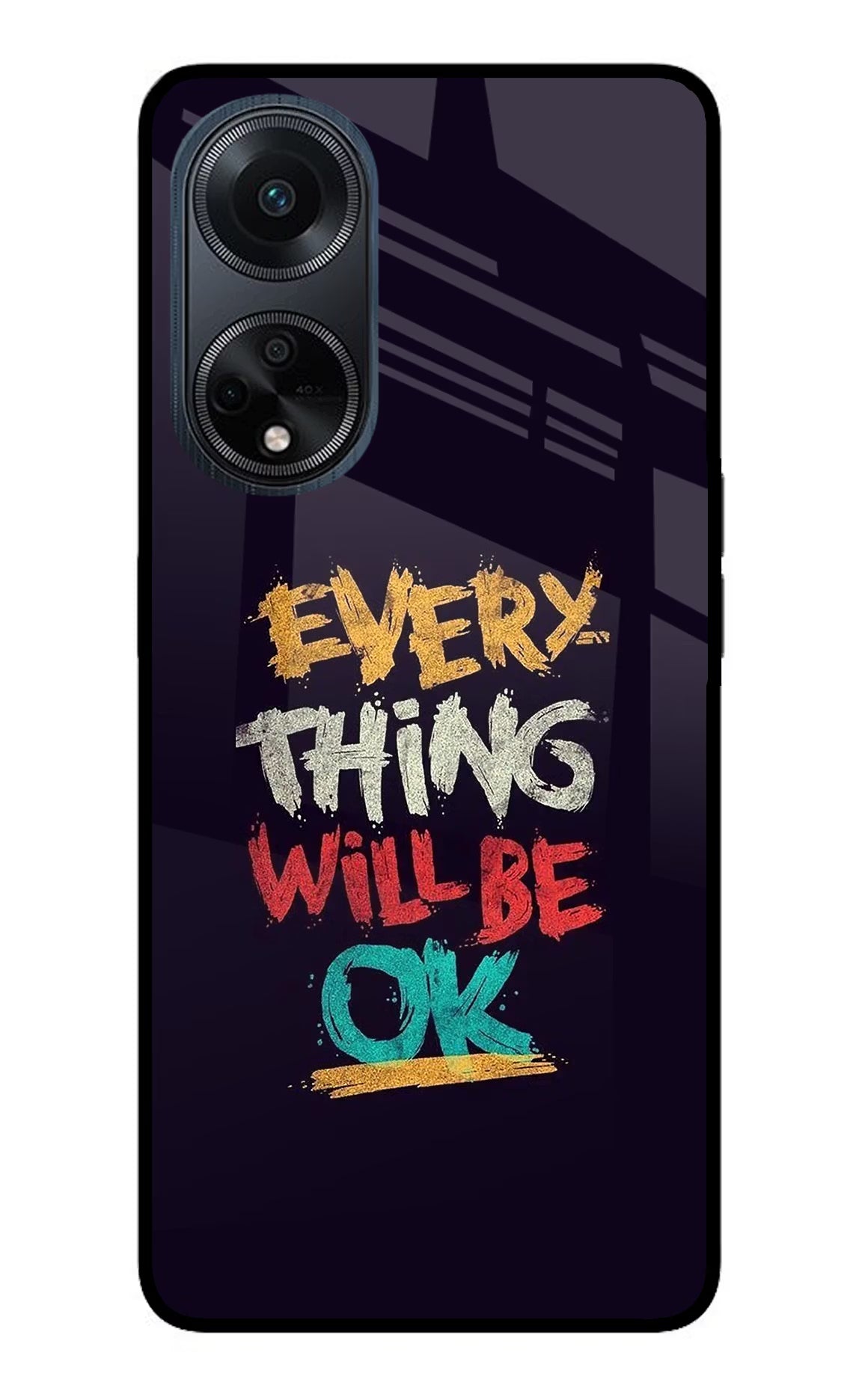 Everything Will Be Ok Oppo F23 Glass Case Back Cover by Casekaro