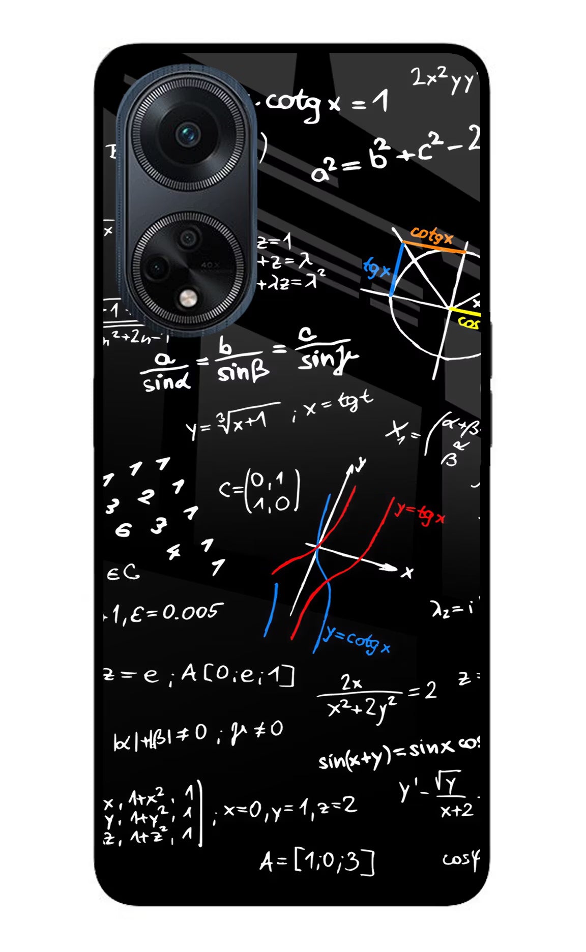 Mathematics Formula Oppo F23 Glass Case Back Cover by Casekaro