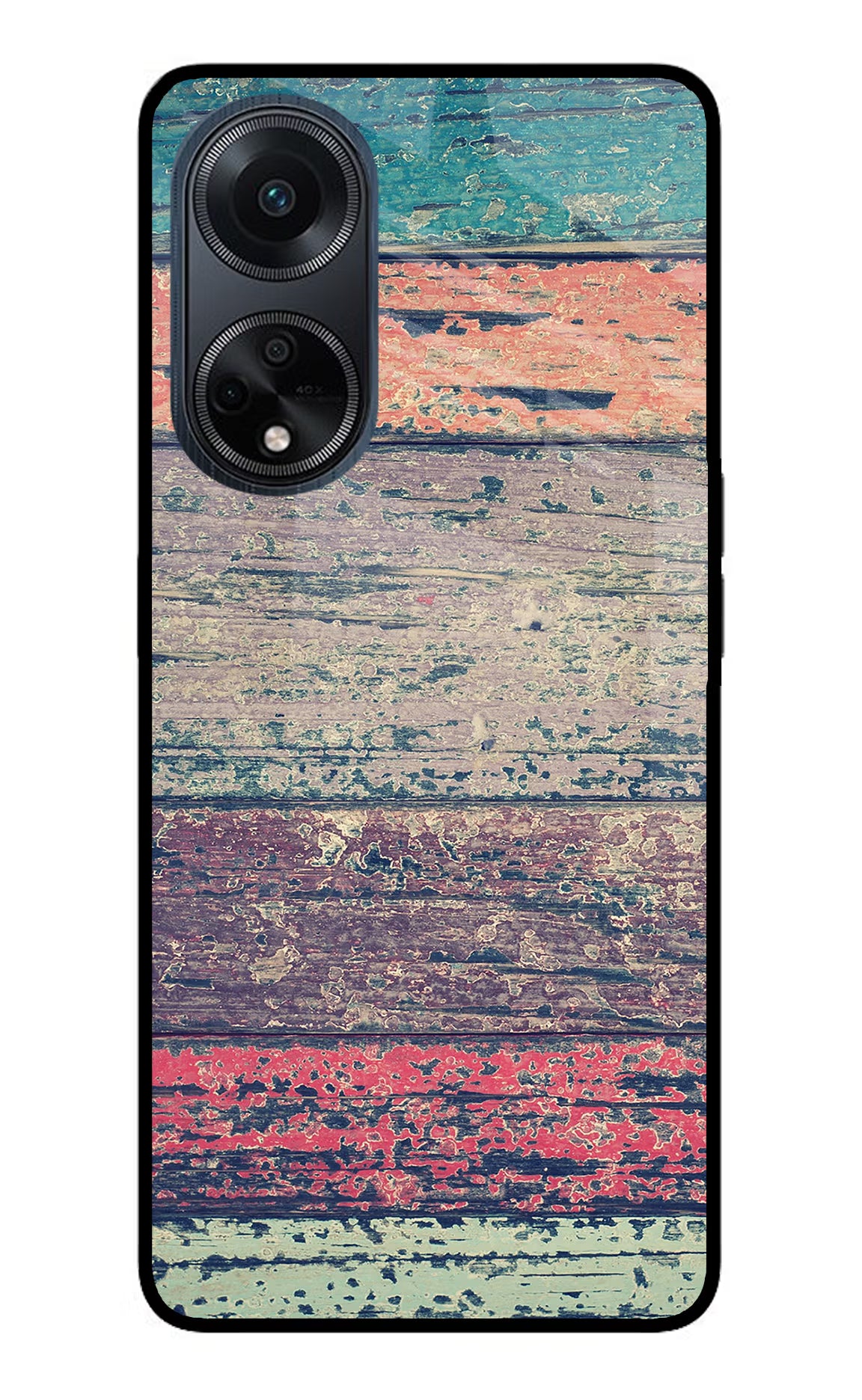 Colourful Wall Oppo F23 Glass Case Back Cover by Casekaro