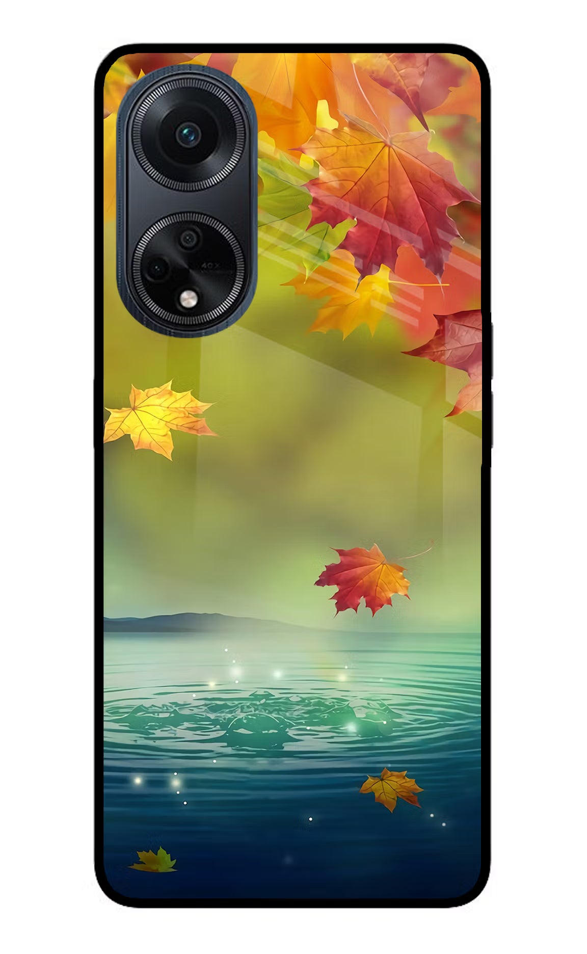 Flowers Oppo F23 Glass Case Back Cover by Casekaro