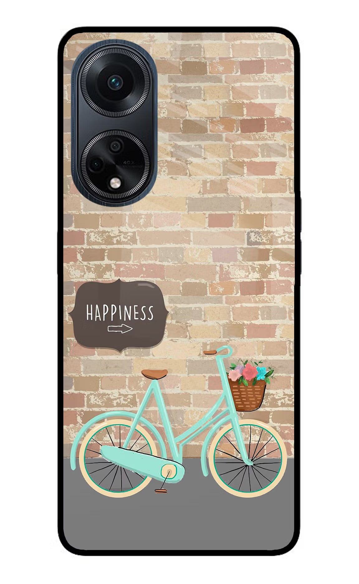 Happiness Artwork Oppo F23 Glass Case Back Cover by Casekaro