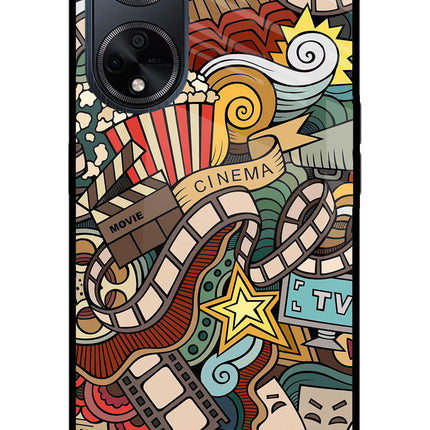 Cinema Abstract Oppo F23 Glass Case Back Cover by Casekaro