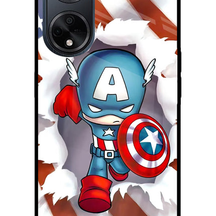 Captain America Oppo F23 Glass Case Back Cover by Casekaro