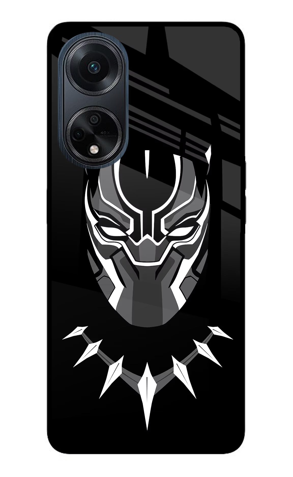 Black Panther Oppo F23 Glass Case Back Cover by Casekaro