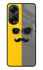 Sunglasses with Mustache Oppo F23 Glass Case
