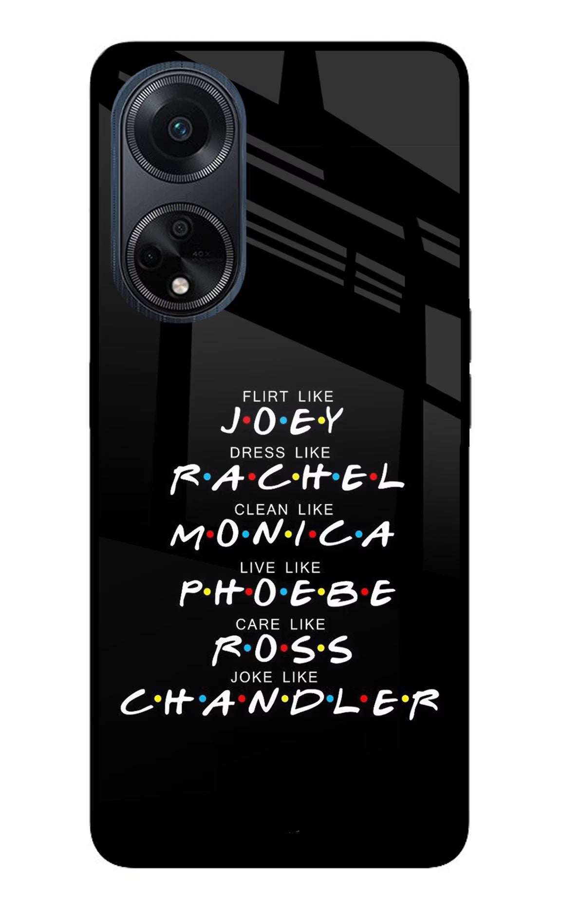 FRIENDS Character Oppo F23 Glass Case Back Cover by Casekaro