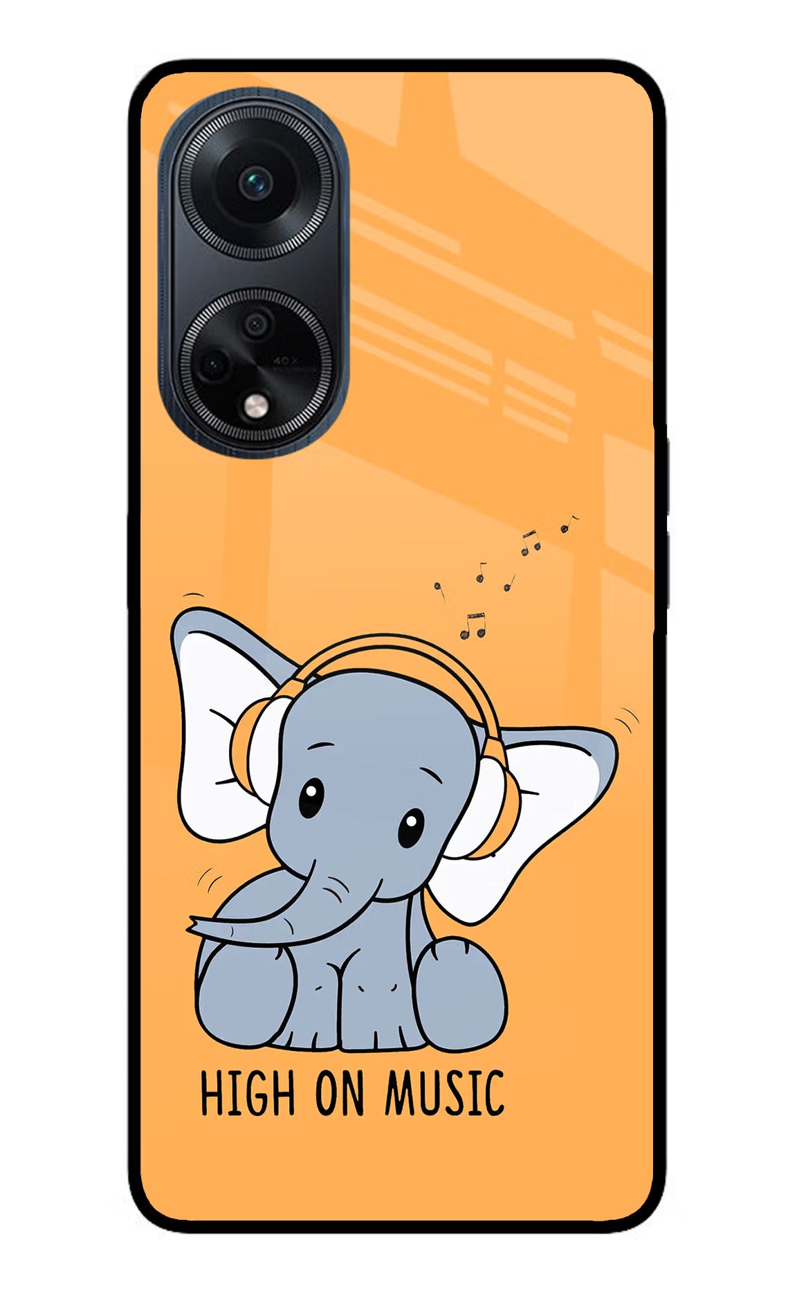 High On Music Oppo F23 Glass Case Back Cover by Casekaro