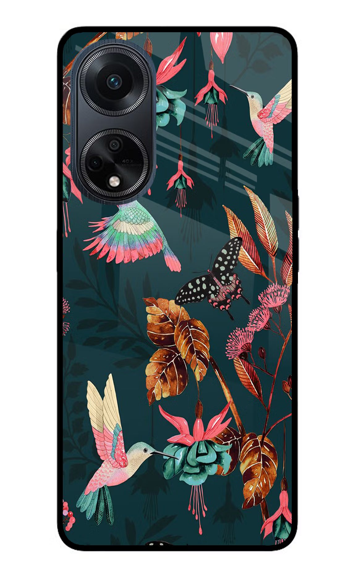 Birds Oppo F23 Glass Case Back Cover by Casekaro