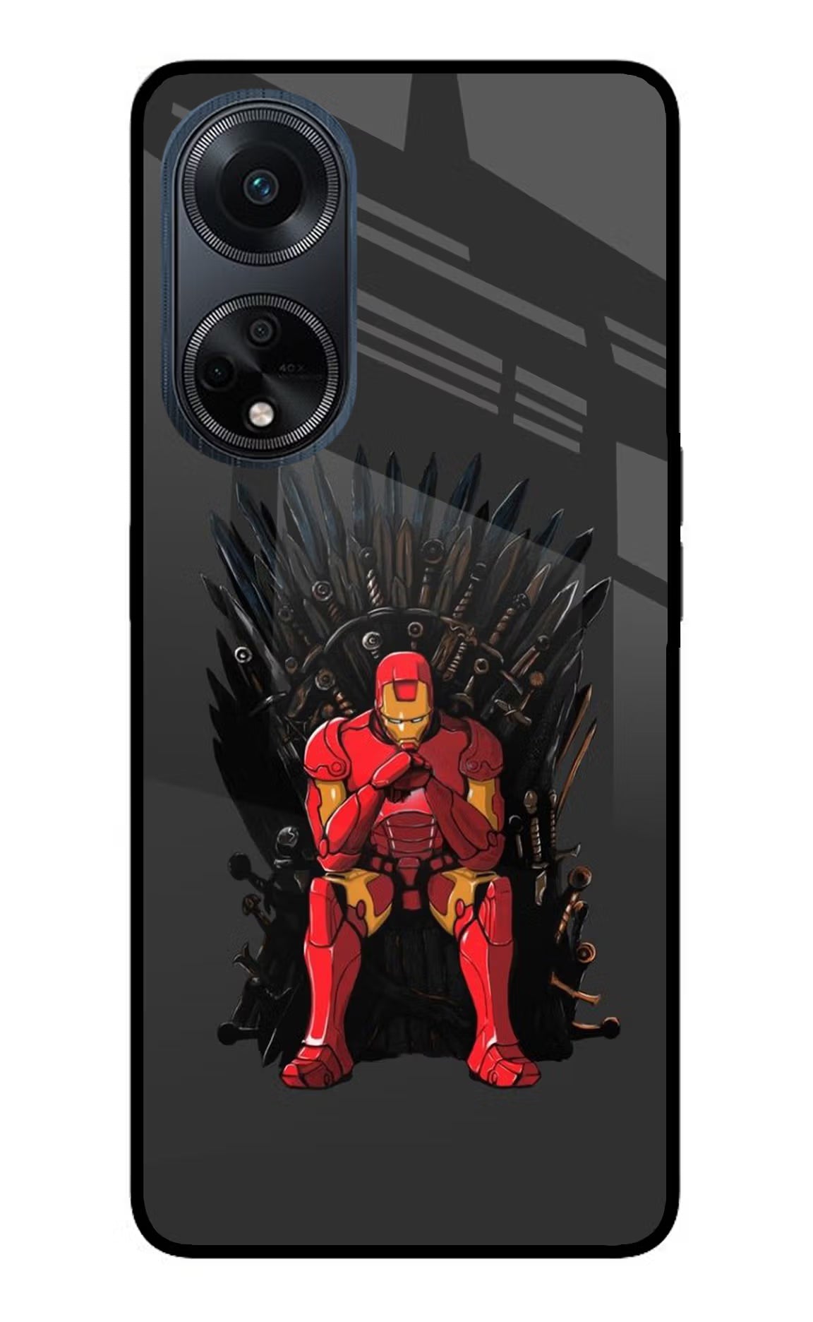 Ironman Throne Oppo F23 Glass Case Back Cover by Casekaro