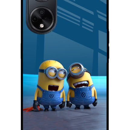 Minion Laughing Oppo F23 Glass Case Back Cover by Casekaro
