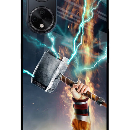 Thor Hammer Mjolnir Oppo F23 Glass Case Back Cover by Casekaro