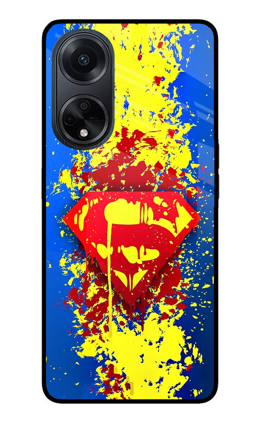 Superman logo Oppo F23 Glass Case