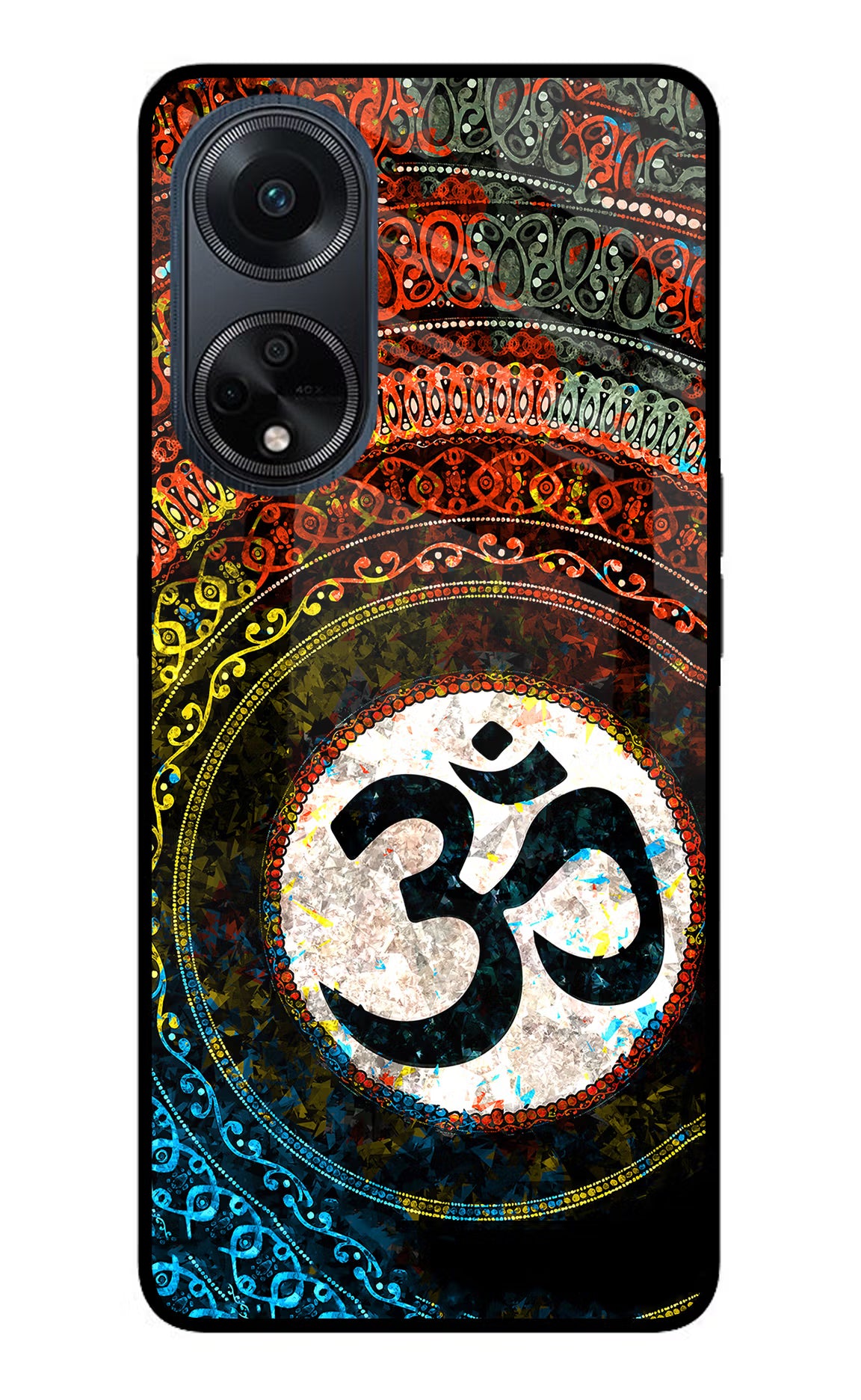 Om Cultural Oppo F23 Glass Case Back Cover by Casekaro