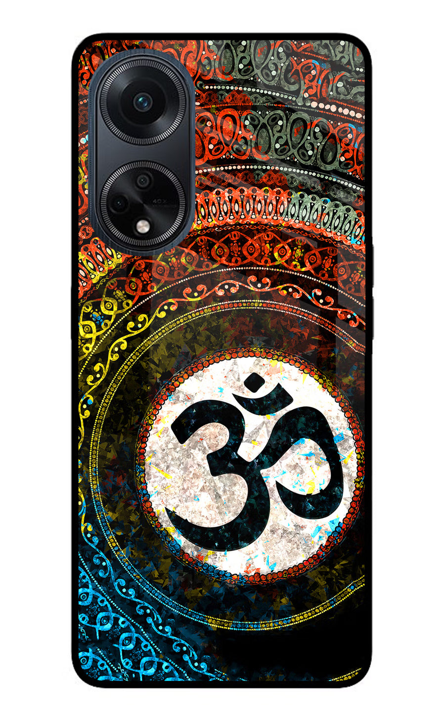 Om Cultural Oppo F23 Back Cover, Glass case