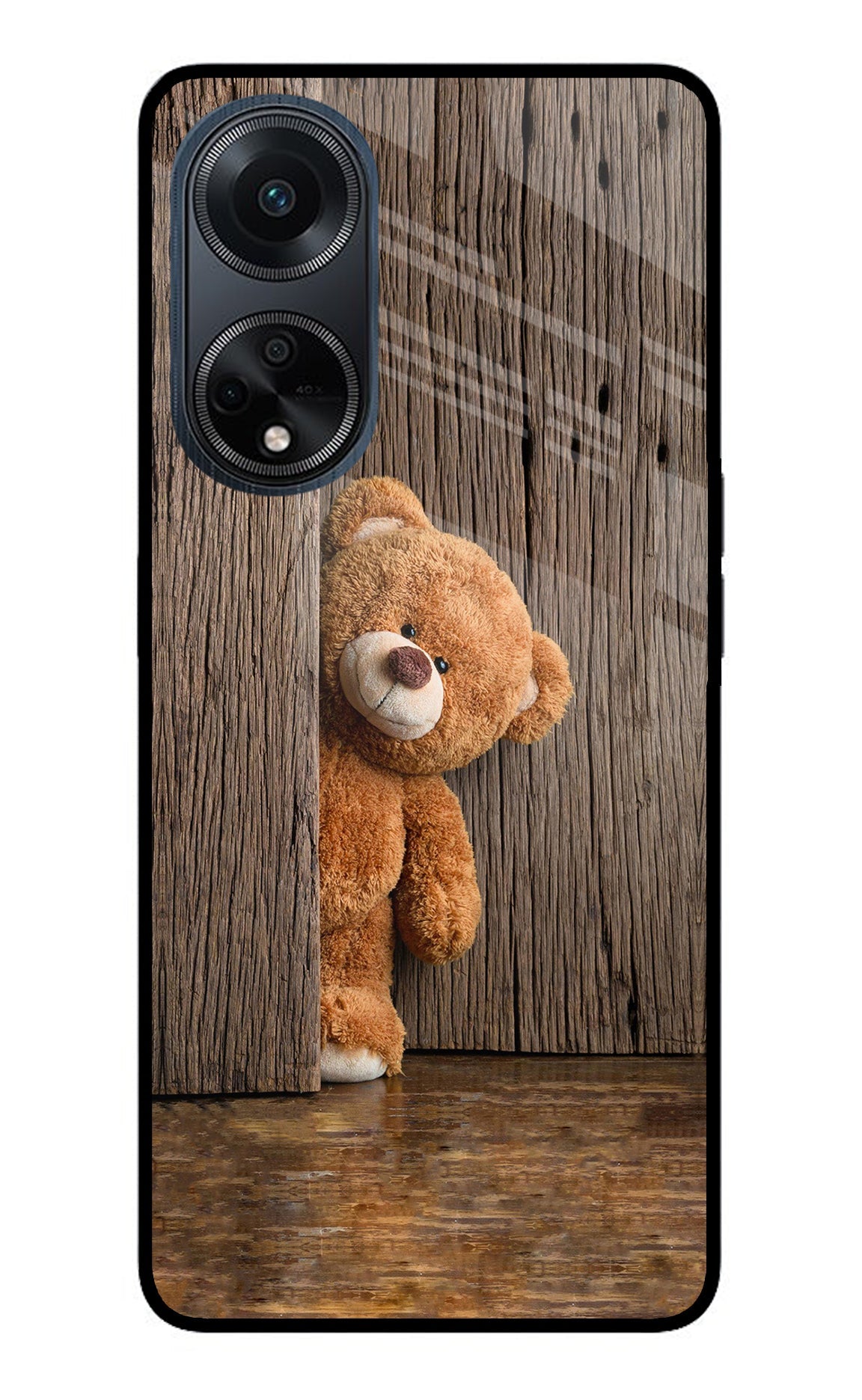 Teddy Wooden Oppo F23 Glass Case