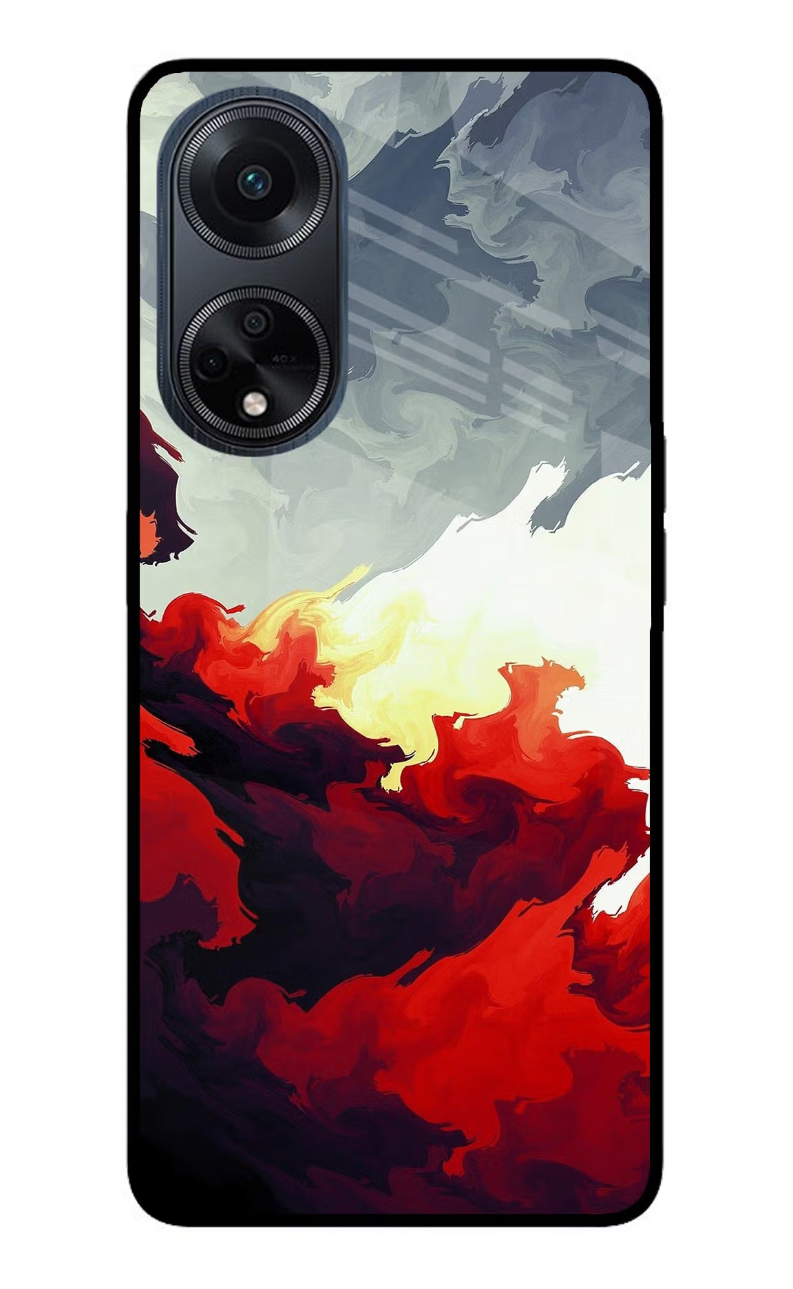Fire Cloud Oppo F23 Glass Case Back Cover by Casekaro