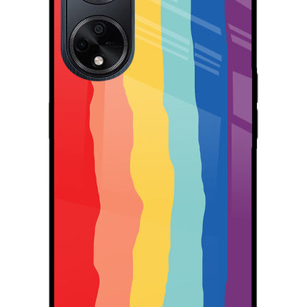 Rainbow Oppo F23 Glass Case Back Cover by Casekaro