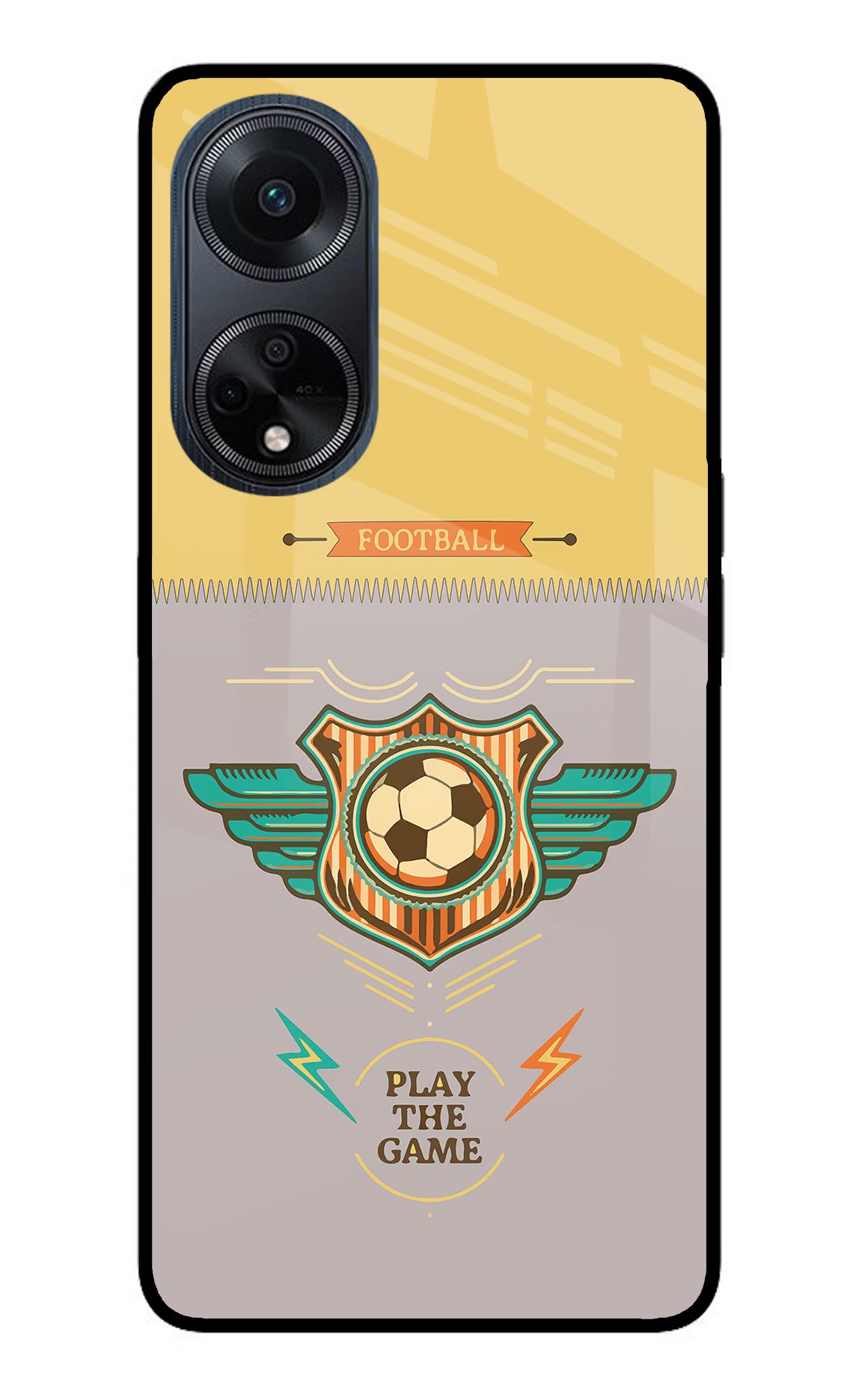 Football Oppo F23 Glass Case Back Cover by Casekaro