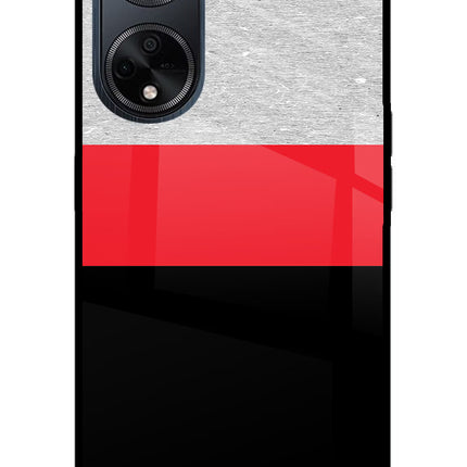 Tri Color Pattern Oppo F23 Glass Case Back Cover by Casekaro
