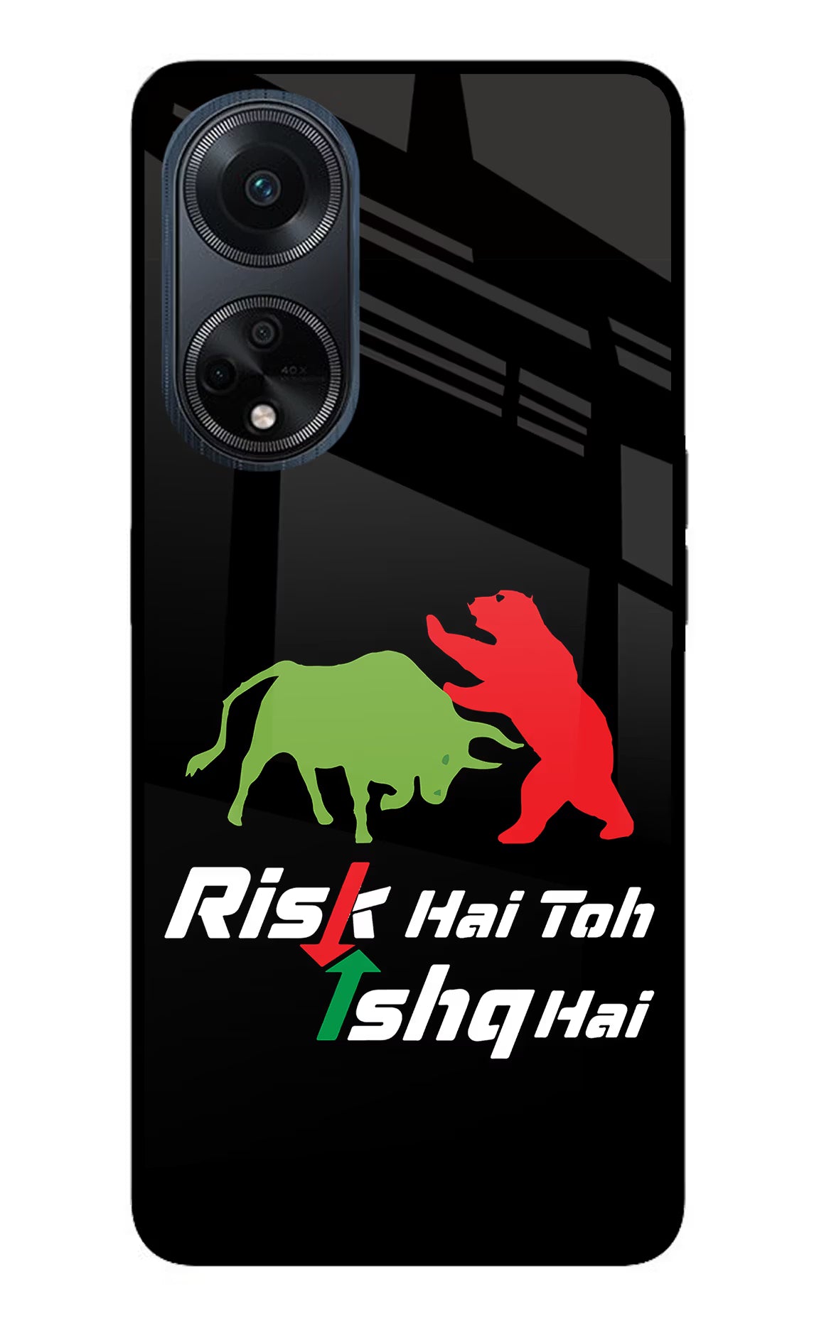 Risk Hai Toh Ishq Hai Oppo F23 Glass Case Back Cover by Casekaro